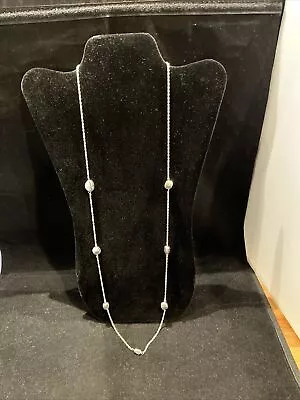 Dana Buchman Silver Tone Varied Beaded Necklace 34” • $12.99