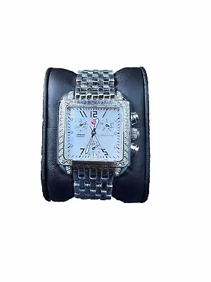 Michele Urban Diamond & Stainless Steel Watch (35mm X 28mm) • $1200