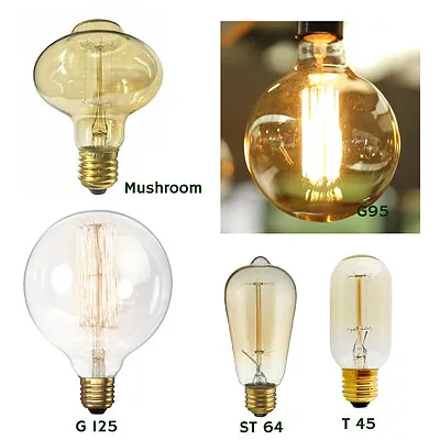 60W Filament Light Bulb Vintage Edison Squirrel Cage Decorative Industrial UK • £5.55