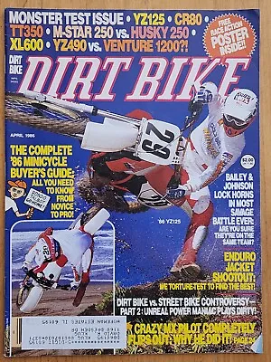 Dirt Bike April 1986 Vintage Motocross Magazine Poster Included '86 YZ125 MX • $14.98