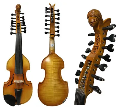 Song Master 7×7 Strings 4/4 Viola D'Amore 14 Strings Violin Angel Scroll #15292 • $1199