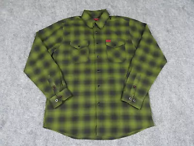 Dixxon Shirt Mens Large Green Plaid Flannel Company Snap Buttons The Lone Wolf • $69.95