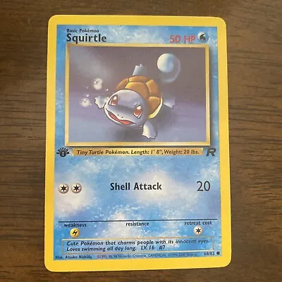 $6.99 • Buy 1st Edition Squirtle Non-Holo Team Rocket Pokemon Card 68/82 Near Mint One Card