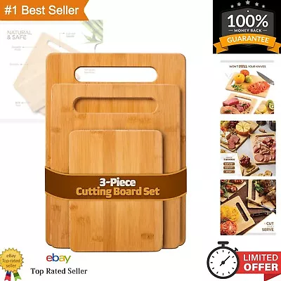 3-Piece Bamboo Cutting Board Set - Wooden Cutting Board 3 Assorted Sizes Of ... • $27.99