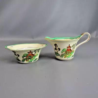 Vintage Noritake Creamer And Sugar Set Hand Painted Made In Japan Coffee Tea • $7.14