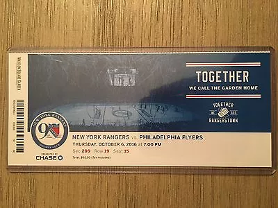 2016-17 New York Rangers NHL Official Mint Ticket Stubs - Pick Any Game! • $8.99
