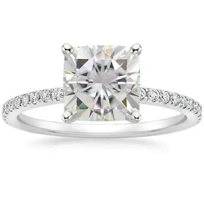 4ct Simulated Diamond Engagement Ring White Gold Plated Round Accent • £107.99