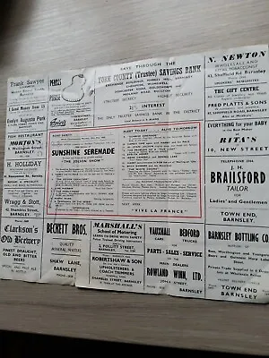 Variety Theatre Prog 1950barnsley Theatre Royalthe Jolson Showsunshine Serena • £8