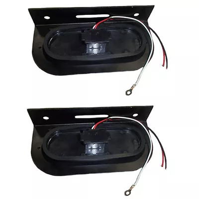 (2) 6  Oval Red 10 LED Truck Trailer Brake Light W Red Lens And Mounting Bracket • $45.89