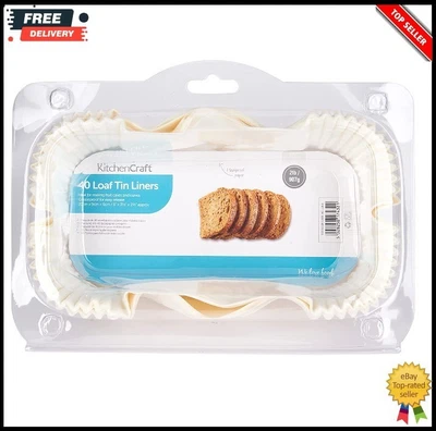 £7.20 • Buy KitchenCraft Non Stick 2lb Loaf Tin Liners, Paper, 20 X 9 Cm, Pack Of 40 UK