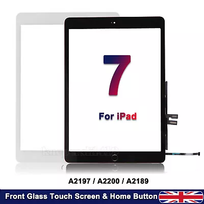 IPad 2019 IPad 7th Gen 10.2 A2197 A2198 A2200 Touch Screen Digitizer+Home Button • £11.31