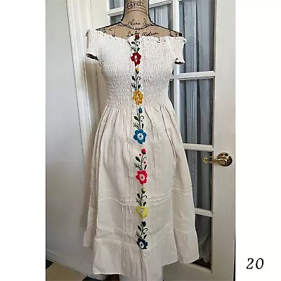 Mexican Embroidered Fit & Flare Dress X-LARGE • $34.99