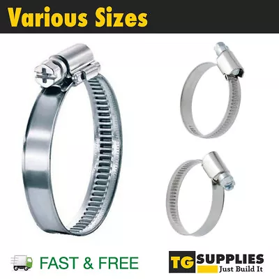 Galvanised Worm Drive Hose Clamps Pipe Jubilee Clips 12mm | Various Sizes • £5.35