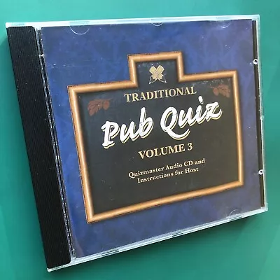 TRADITIONAL PUB QUIZ (Volume 3) Quizmaster Audio CD And Instructions For Host EX • £25