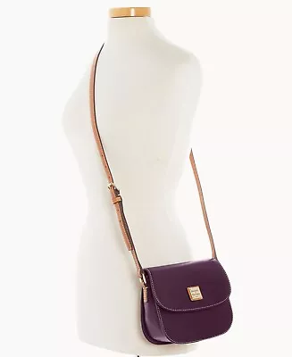 NWT Dooney & Bourke Wexford Leather Saddle Crossbody Shoulder Bag Plum Wine $328 • £139.94