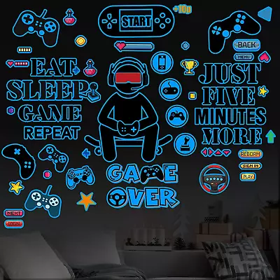 Eat Sleep Game Wall Decal Gamer Boy Wall Stickers Video Game Wall Decor Gaming C • $19.64