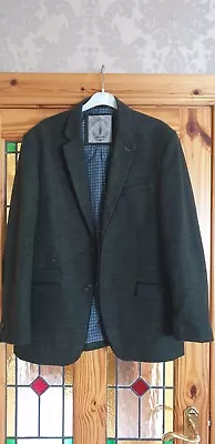 Cavani Mens Superb Slim Fit Elbow Patch Jacket Size 42Reg Dark Green Wool Blend  • £39.99