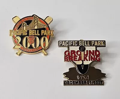 San Francisco Giants Pac Bell Park Pins Set Lot Of 2 First Game Ground Breaking • $9.99