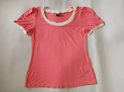 Nicole Miller Short Sleeve Stretchy Blouse Top Size Large • $9