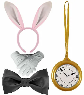 New White Rabbit Costume Alice Wonderland Book Week Hare Fancy Dress Accessory  • £3.49