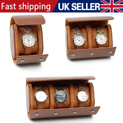 Watch Roll Travel Case Box Organiser For Men Watches Display Storage Holder UK • £3.95