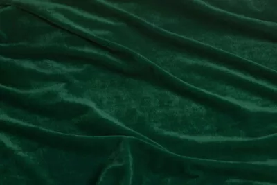 Bottle Green Luxurious Quality Soft Velour Velvet Stretch Dress Fabric Material  • £6.99