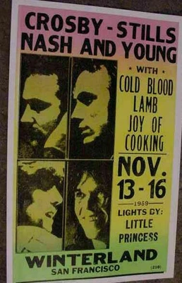 $48.99 • Buy CROSBY STILLS NASH & YOUNG 69 60'S CONCERT POSTER Art San Francisco California