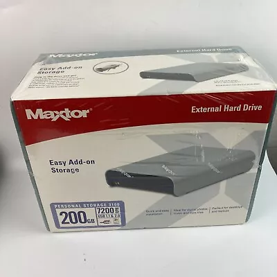 Maxtor 200 GB Personal Storage External Hard Drive 3100  7200 Rpm Brand New • $29.99