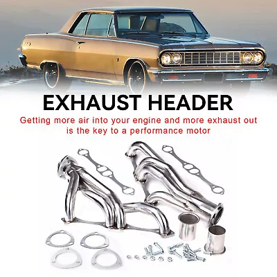 NEW 1× Exhaust Header Kit Fits Chevy Small Block 265 283 305 307 327 350 400 V8 • $144.66