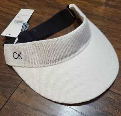 Calvin Klein Womens Textured-knit Sporty Visor White Sz Adjustable NWT • $38.88