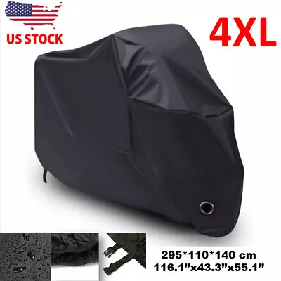 XXXXL Black  Motorcycle Cover Protector For Cruiser Chopper Touring US • $31.95