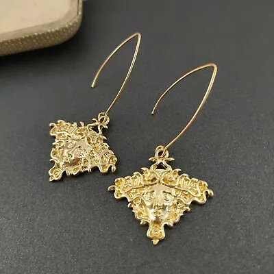 Unusual Medusa Style Earrings Snake Hair Lady Drop Dangle Gold Tone Pierced Hook • $6.21