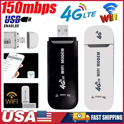 150Mbps 4G LTE WIFI USB Dongle Mobile Broadband Modem Sim Card Unlocked Wireless • $14.78