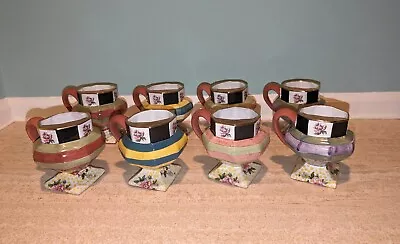 Set Of 8 Mackenzie Childs Torquay Coffee Tea Mugs • $250