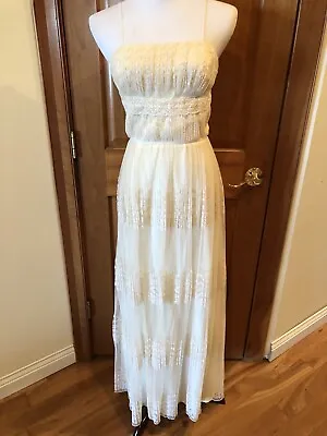 Vintage 70s Wedding/party Dress With Lace Jacket Exquisite! Vintage Size 12 (S) • $225