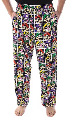 Nintendo Men's Mario And Villains Grid Soft Touch Cotton Pajama Pants • $26.95