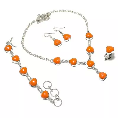 Carnelian Gemstone Handmade 925 Sterling Silver Jewelry Jewelry Set Love Gift Q7 • $10.99