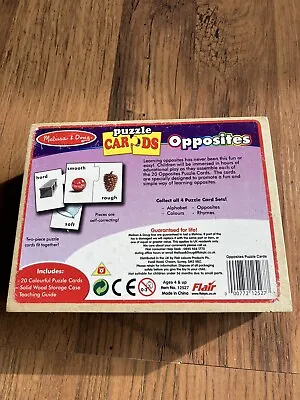 Melissa And Doug Opposites Matching Pair Teaching Game Age 4+ • £7.99