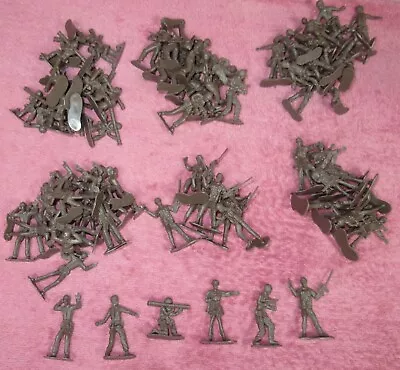 G.I. ARMY ACTION FIGURES - 91 Brown Plastic - Ranging Between 1 & 2 Inches Tall • $8