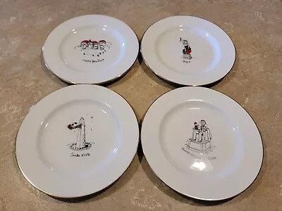 Merry Masterpieces 8  Christmas Appetizer Plates Set Of 4 1999 Dayton Hudson • $15