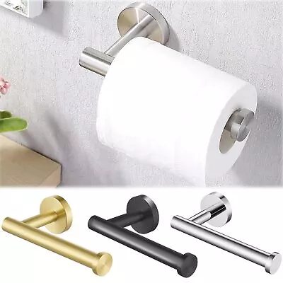 Wall-Mounted Toilet Paper Roll Holder Stainless Steel Hook Bathroom Brushed 3Cor • $16.99