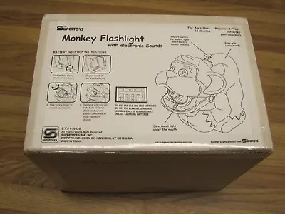 Vintage Lillian Vernon SuperToys MONKEY Flashlight W/ Sounds NOS Sealed • $19.99