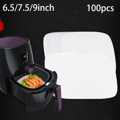 Mess Free Cooking With 100Pcs Nonstick Square Air Fryer Liner Baking Paper • £10.09