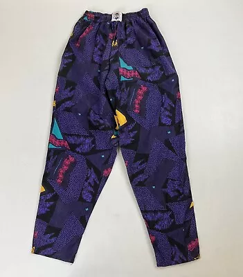 Vtg 80s Pants Sz XS/S Altay Surf Beach Parachute Muscle Abstract Body Builder • $38