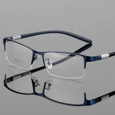 New Men's Metal Half Rimless Eyeglasses Frames Rectangular Eyewear Frame RX Able • $14.95