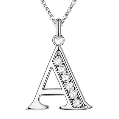 £3.99 • Buy Silver Alphabet Letter Initial Friendship Bridesmaid Ladies Gift Chain Necklace