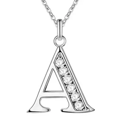 Silver Alphabet Letter Initial Friendship Bridesmaid Ladies Gift Chain Necklace • £3.99