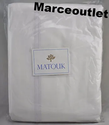 Matouk Essex Cotton Percale KING Duvet Cover White / White • $102.50