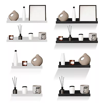 £7.99 • Buy Set Of 2 Floating Wall Shelves Picture Ledge Display Rack Book Hanging Shelf