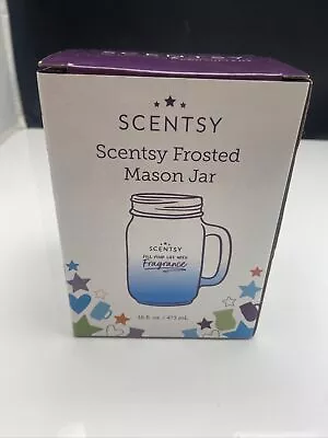 New/open Box Scentsy Independent Consultant Frosted Drinking Mason Jar • $12.99